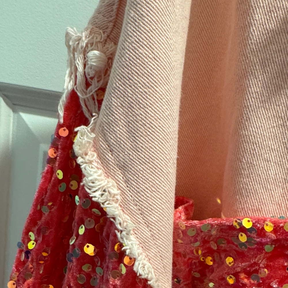 Nili Lotan Pink & Red Embellished Jean Jacket - Picture 4 of 8
